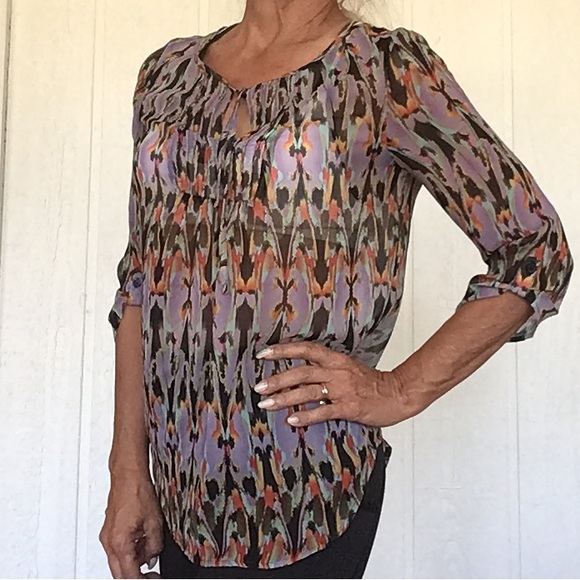 EXPRESS MULTI COLORED BLOUSE TOP XS - Picture 5 of 11